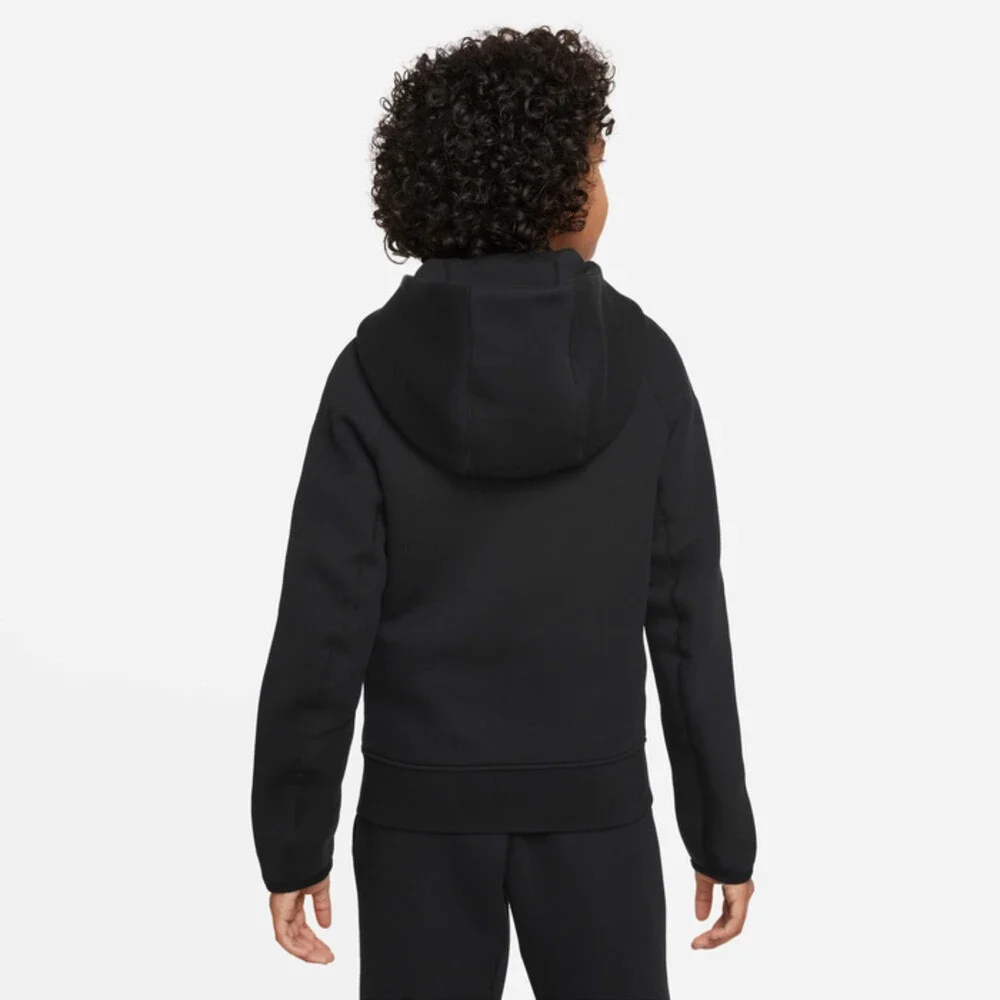 Nike Sportswear Tech Fleece Hoodie Boys XL Black Long Sleeve Full Zip FROG560